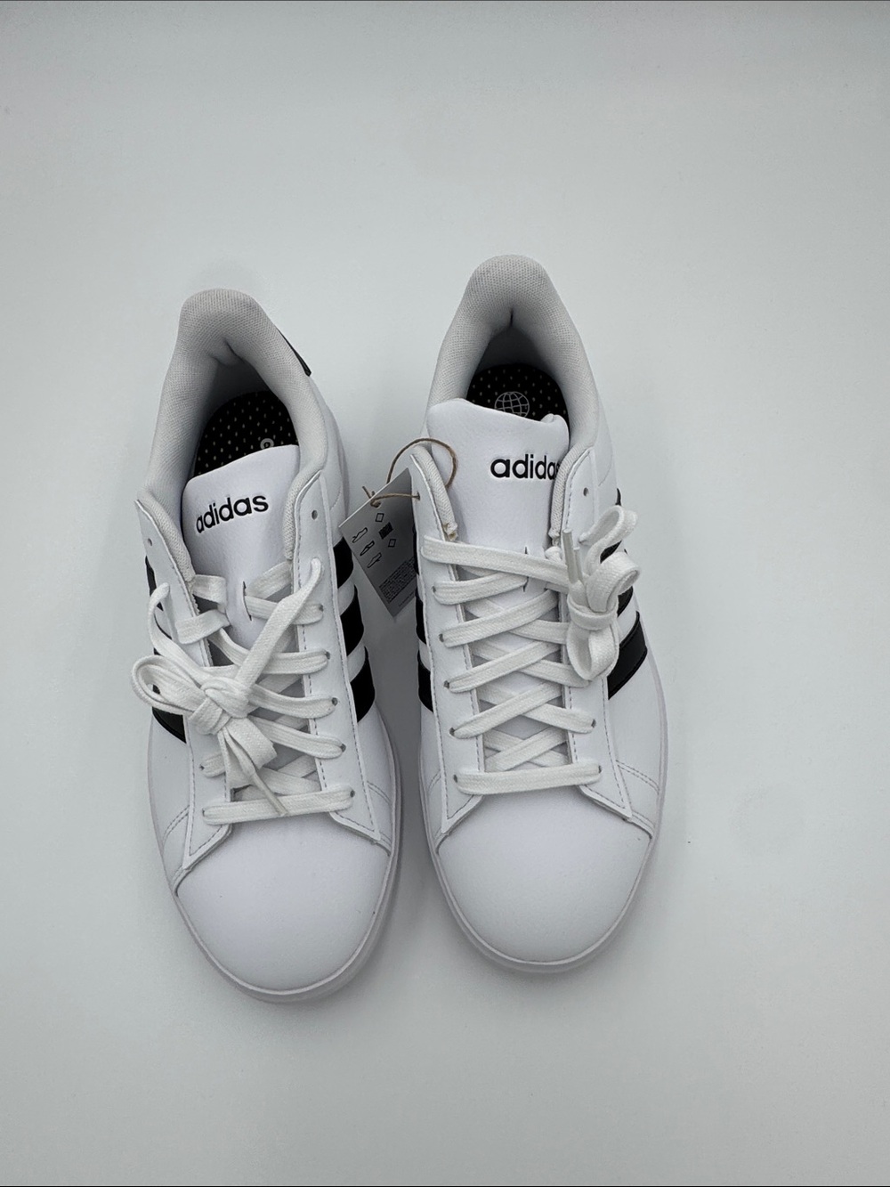 adidas White Sneakers with Black Stripes - Low Top - Picture 2 of 6